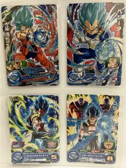 Super Dragon Ball Heroes Gogeta SSGSS Holo 4 Card Set Goku Vegeta Japan - Image 2