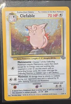 Lot Of 3 Vintage Jungle Pokemon Cards Mr Mime, Clefable, Wigglytuff WOTC - Image 4