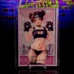 Tenten Waifu Trading Card A6 Oversized Glitter Frame Naruto Angel Chase - Image 1