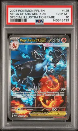 PSA 10 MEGA CHARIZARD X EX 125/094 | Phantasmal Flames Graded Pokemon Card - Image 1