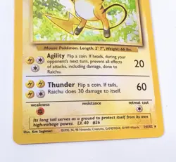 Raichu 14/102 Base Set Holo 1999 Pokemon Card WOTC Vintage LP - Image 3