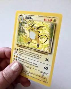 Raichu 14/102 Base Set Holo 1999 Pokemon Card WOTC Vintage LP - Image 4