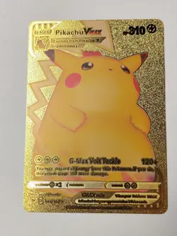 Pikachu VMax Gold Foil Premium Fan Art Pokemon Collector Card 044/185 G-Max NM/M - Image 1