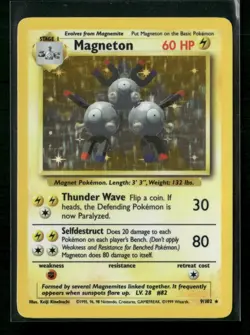 1999 Pokemon Base Set Magneton #009/102 Holo Rare Lightly played - Image 1