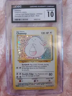 CGC 10 GEM MINT Pokemon Chansey 015/034 CLV TCG Classic Venusaur Deck Holo 2023 - Image 1