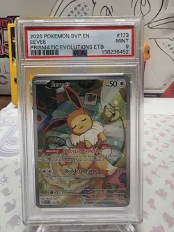 2025 POKEMON SVP EN-SV BLACK STAR PROMO #173 EEVEE PSA 9 - Image 1