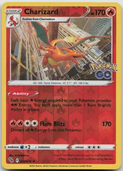 Charizard Holo Rare Pokemon GO 010/078 NM - Image 1