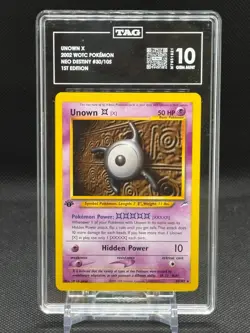 Unown X 2002 WOTC Pokemon Neo Destiny 1st Edition TAG Gem Mint 10 - Image 1