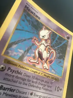 1999 Pokemon Base Set Mewtwo 10/102 Shadowless Holo Rare - HP - Image 3
