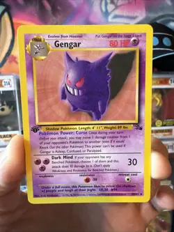 Gengar 20/62 Rare Fossil 1st Edition Pokemon WOTC Non-Holo LP/NM - Image 1