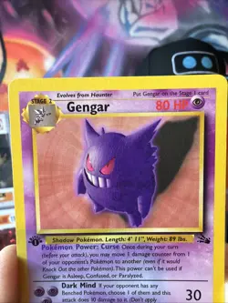 Gengar 20/62 Rare Fossil 1st Edition Pokemon WOTC Non-Holo LP/NM - Image 2