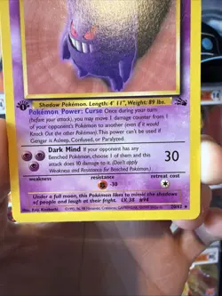 Gengar 20/62 Rare Fossil 1st Edition Pokemon WOTC Non-Holo LP/NM - Image 3