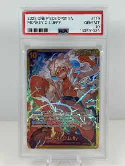 One Piece Monkey D Luffy PSA 10 OP05-119 SEC Awakening Of The New Era - Image 1