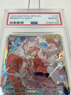 One Piece Monkey D Luffy PSA 10 OP05-119 SEC Awakening Of The New Era - Image 5