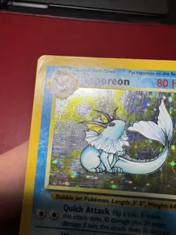 Vaporeon 12/64 Holo Rare Jungle Pokemon Card DMG - Image 3