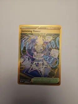 Pokemon TCG Jamming Tower Destined Rivals Gold Trainer Card 243/182 Holo N/M - Image 3