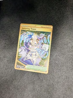 Pokemon TCG Jamming Tower Destined Rivals Gold Trainer Card 243/182 Holo N/M - Image 4