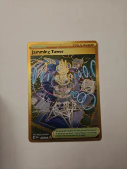 Pokemon TCG Jamming Tower Destined Rivals Gold Trainer Card 243/182 Holo N/M - Image 5