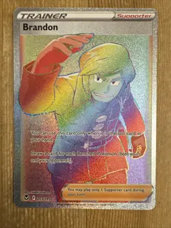 Brandon - 203/195 - Pokemon Silver Tempest Sword & Shield Secret Rare Card NM - Image 1