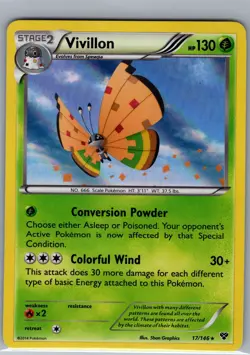 Vivillon 17/146 Holo XY Base Set - Pokemon Card - NM - Image 1