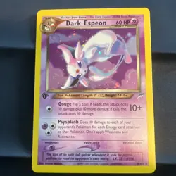 Pokemon Neo Destiny 1st Edition Holo Rare Dark Espeon Card 4/105 Vintage SWIRL! - Image 1