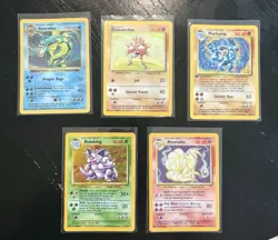 Lot Of 5 Vintage Unlimited Base Set Holo Pokemon Cards WOTC TCG LP-MP - Image 1