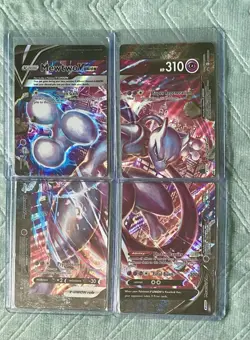 Pokemon TCG SWSH Mewtwo V-UNION Full Set Of 4 Black Star Promo Cards - Image 1