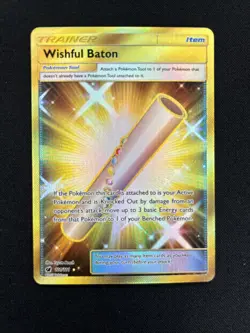Pokemon TCG Wishful Baton 121/111 S&M: Crimson Invasion Secret Rare Card - Image 1