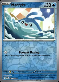 Mantyke - Reverse Holo - Paradox Rift 039/182 - MINT - Pokemon - Image 1