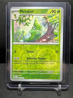 Metapod 011/165 Reverse Holo Pokemon 2023 Scarlet Violet 151 NM English - Image 1