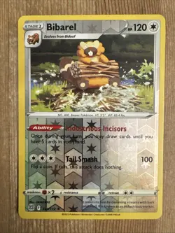 Pokemon TCG Bibarel Brilliant Stars 121/172 Reverse Holo Rare LP - Image 1