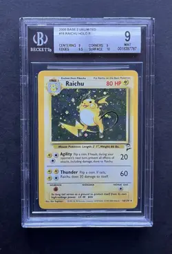 2000 Pokemon Base Set 2 #16/130 Raichu Holo Rare BGS 9 Mint - Image 1