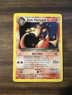 Pokemon Team Rocket Unlimited #4 Dark Charizard HOLO RARE (MP) - Image 1