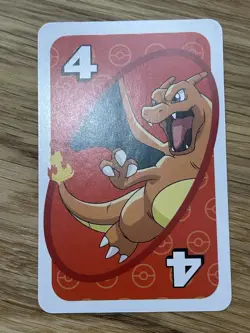 Charizard RED #4 Pokemon Mattel Original Japanese UNO Card Near Mint - Image 1