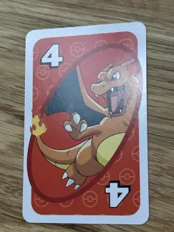 Charizard RED #4 Pokemon Mattel Original Japanese UNO Card Near Mint - Image 2