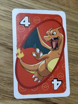 Charizard RED #4 Pokemon Mattel Original Japanese UNO Card Near Mint - Image 3