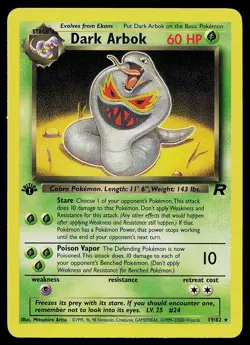 Pokemon Card - Dark Arbok Team Rocket 19/82 Rare 1st Edition - Image 1