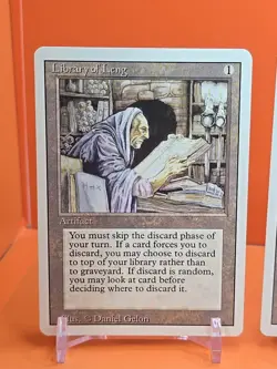 🟤 (4) 1994 Magic The Gathering LIBRARY OF LENG REVISED 3RD EDITION LIGHT PLAYED - Image 2