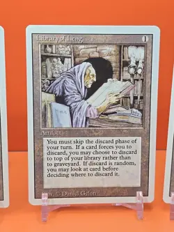 🟤 (4) 1994 Magic The Gathering LIBRARY OF LENG REVISED 3RD EDITION LIGHT PLAYED - Image 4