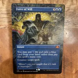 Force of Will #418 · Dominaria Remastered · Borderless · Non-Foil · Mythic Rare - Image 1