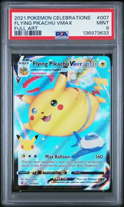 Tcg 2021 Pokemon Celebrations #007 Flying Pikachu Vmax PSA 9 - Image 1