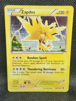 Pokemon Zapdos Legendary Treasures Holo 46/113 Played Condition - Image 1