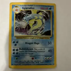 Pokemon Gyarados 6/102 Base Set Holo Rare 100HP Stage 1 English Card - Image 1