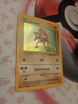 Pokemon TCG Hitmonchan Base Set Holo Unlimited Rare Card 7/102 HP - Image 2