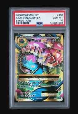 2016 POKEMON XY EVOLUTIONS #100 FULL ART/M VENUSAUR EX PSA 10 New cert - Image 2
