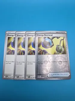 4x Energy Retrieval 082/086 White Flare Pokemon Playset 1 RH & 3 Normal x4 - Image 1