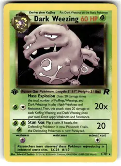 Pokemon TCG Team Rocket (1st Edition) #31/82 Dark Weezing LP+ - Image 1