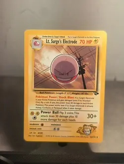 LT. SURGE'S ELECTRODE 52/132 UNCOMMON GYM CHALLENGE POKEMON MP/HP - Image 2
