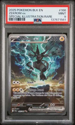 2025 POKEMON BLK EN-BLACK BOLT SPECIAL ILLUSTRATION RARE #166 ZEKROM EX PSA 9 - Image 1