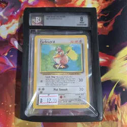 Pokemon Farfetch'd Base Set Unlimited 27/102 Uncommon Beckett Graded 8 - Image 1